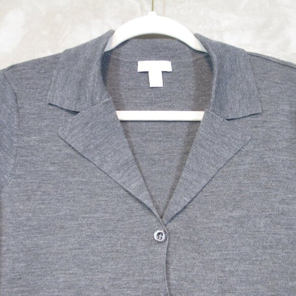 Women’s Charter Club Gray Wool Blend Button Up Cardigan Sweater Size Large - Picture 3 of 7